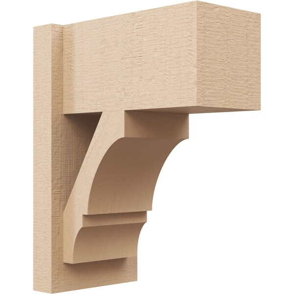 Ekena Millwork 8-in W x 14-in D x 18-in H Balboa Block Rough Cedar Woodgrain TimberThane Outlooker, Primed Tan OUTUR080X14X18BOA44RCPR - main